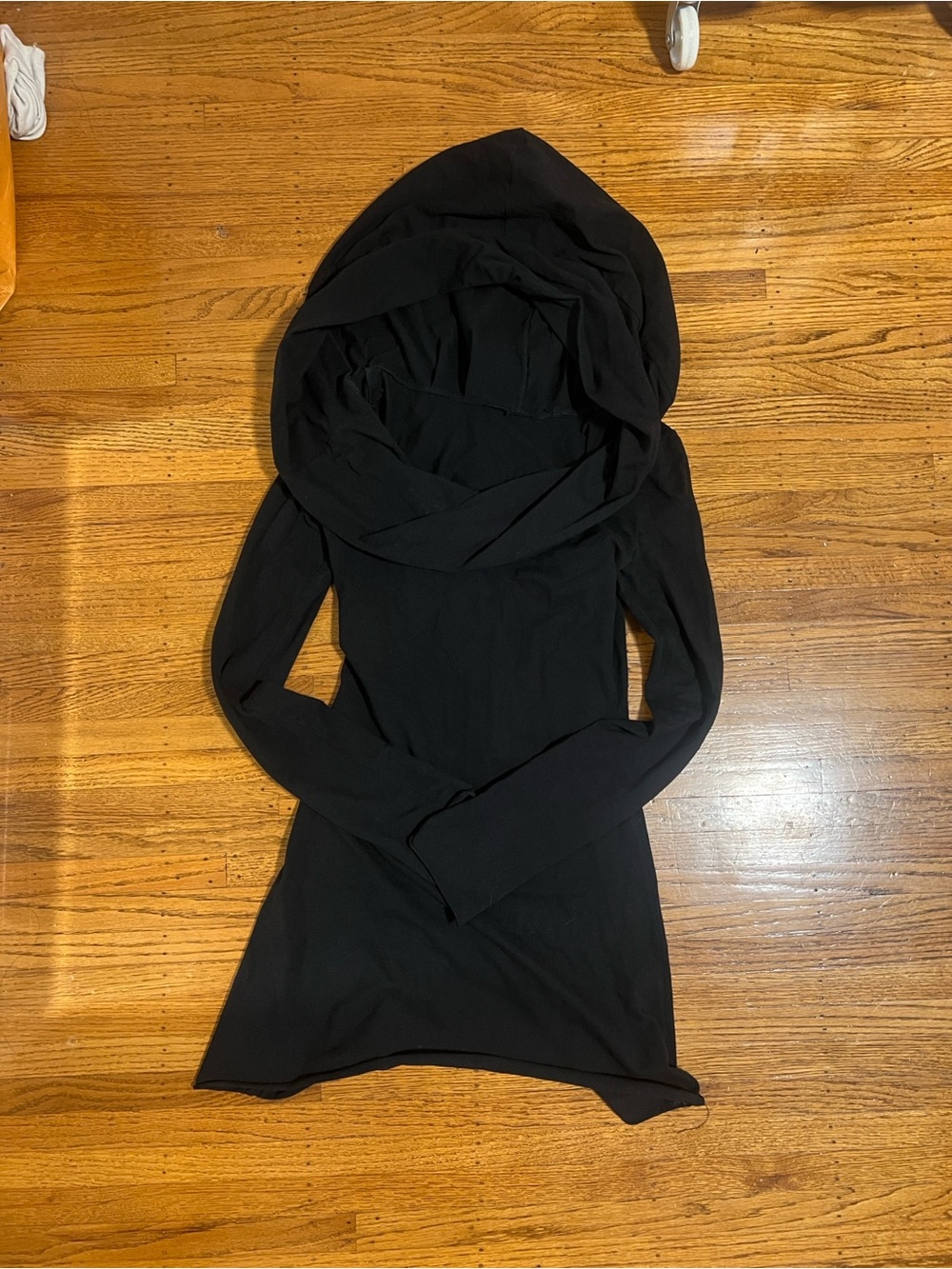 Women's Black Long-Sleeve Midi Hoodie Dress